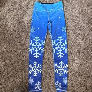 Kali Blue Snowflake Leggings Size Small